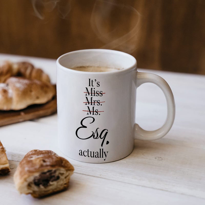 Shqiueos Lawyer Gifts for Women Mug 11oz, Pass the Bar Exam Gifts for Female Lawyers, Office Present for Attorney, JD, Future Lawyer, Law School Graduation Gift for Women Coffee Cup - Image 5